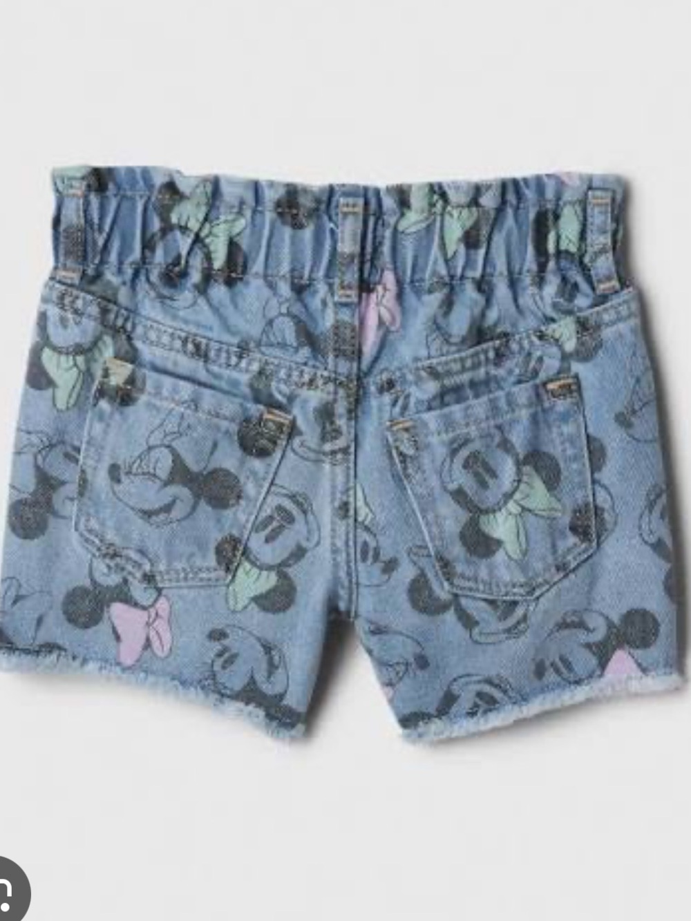 Gap x Disney Minnie Mouse Print Denim Shorts 3T